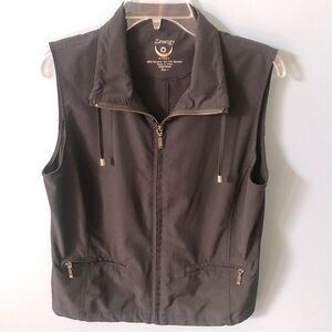 Chico’s black, zip up travel vest, size 1